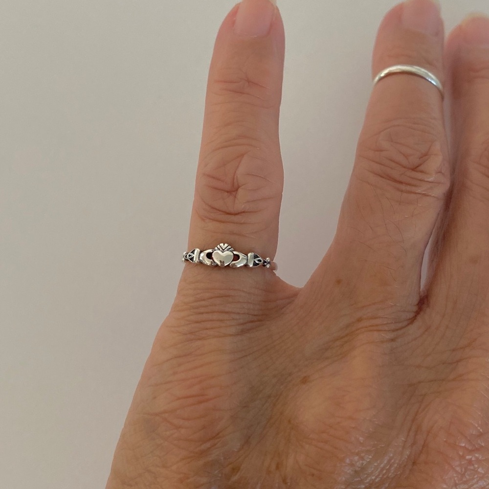 Sterling Silver Tiny Claddagh Ring, Silver Rings,… - image 6